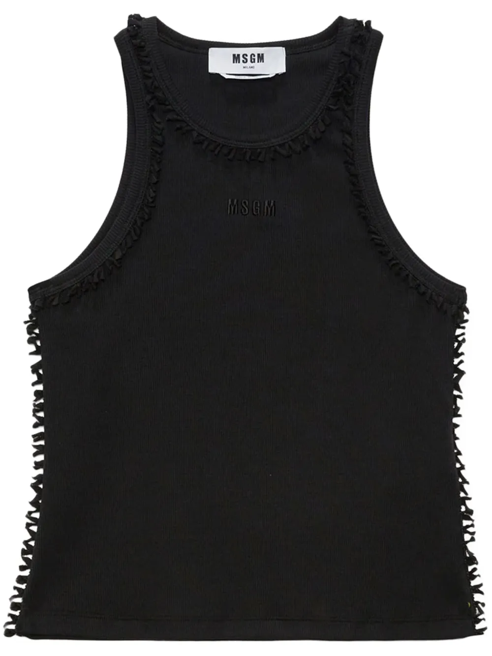 MSGM logo-embroidered tank top | Black | Image 1