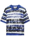 MSGM sequin-embellished T-shirt - Blue