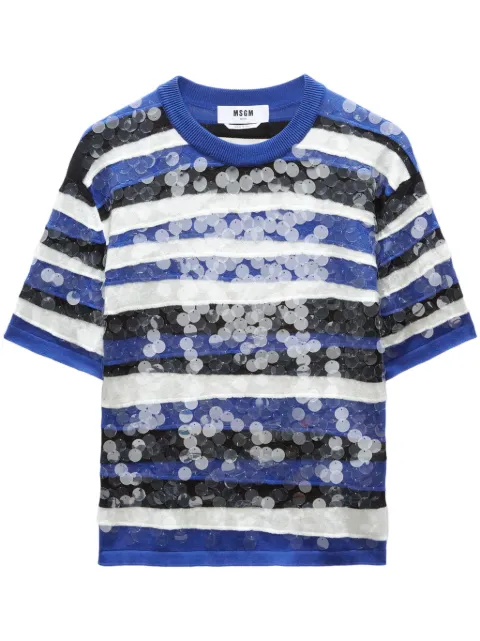 MSGM playera con detalles de lentejuelas