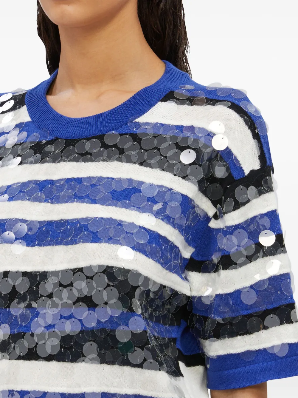 MSGM T-shirt met pailletten Blauw