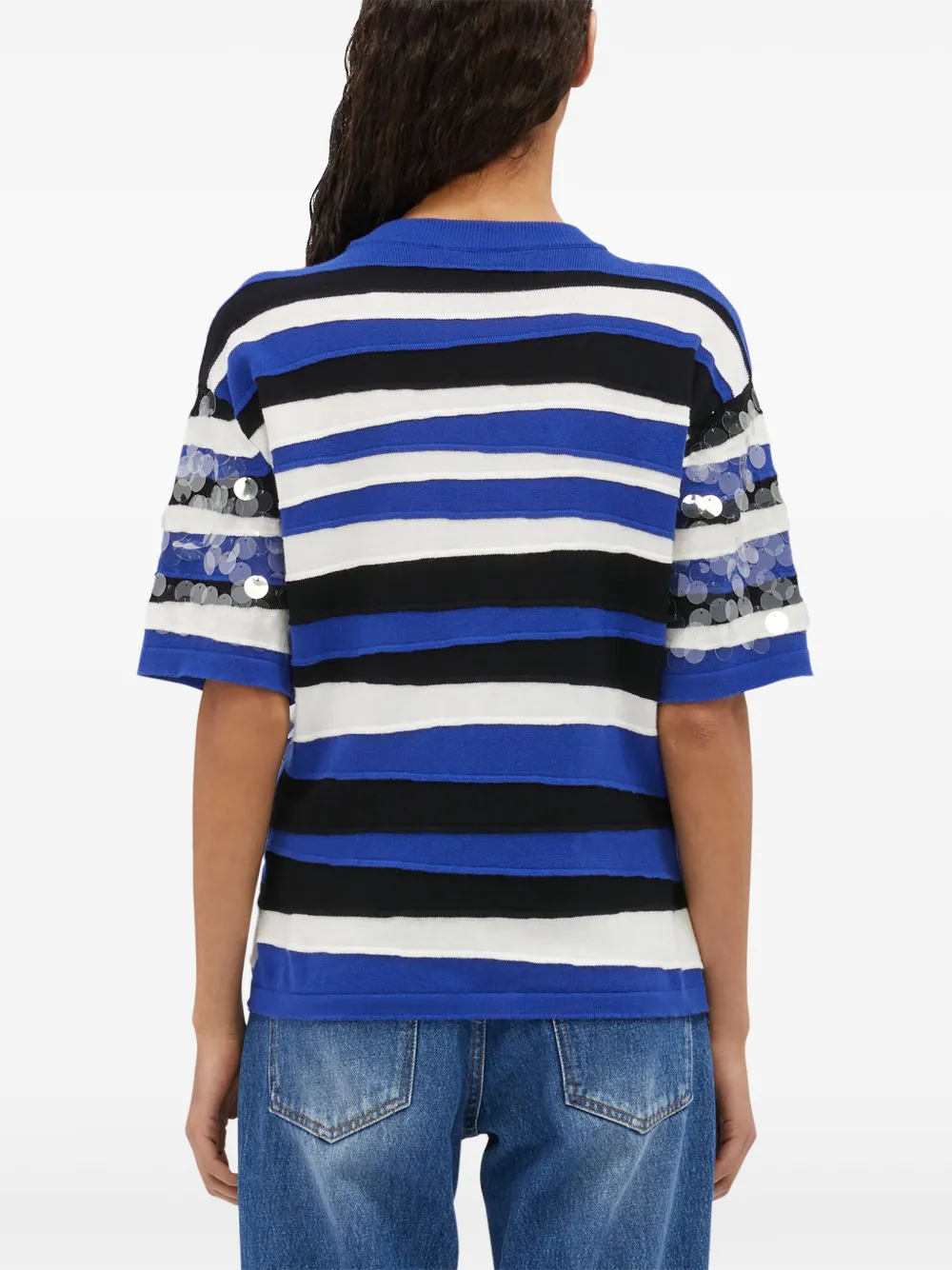 MSGM T-shirt met pailletten Blauw