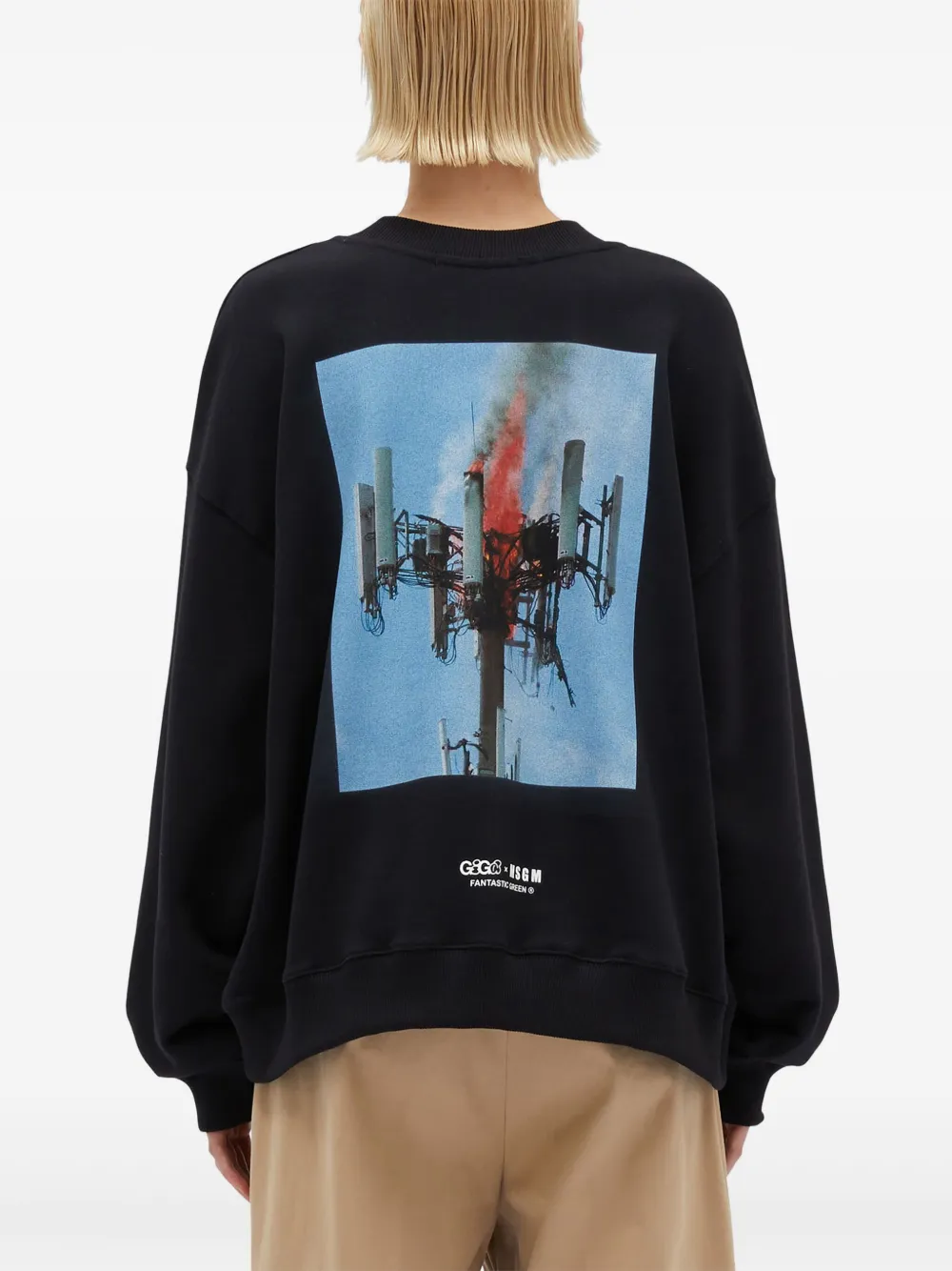 MSGM プリント スウェットシャツ | ブラック | FARFETCH JP