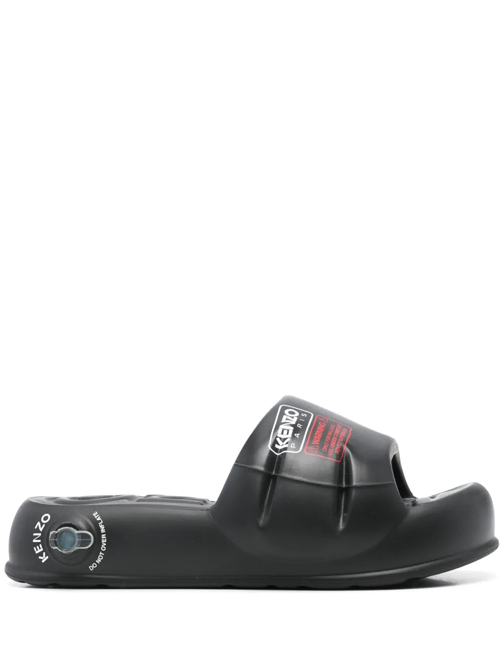 Kenzo Slippers met logoprint Zwart