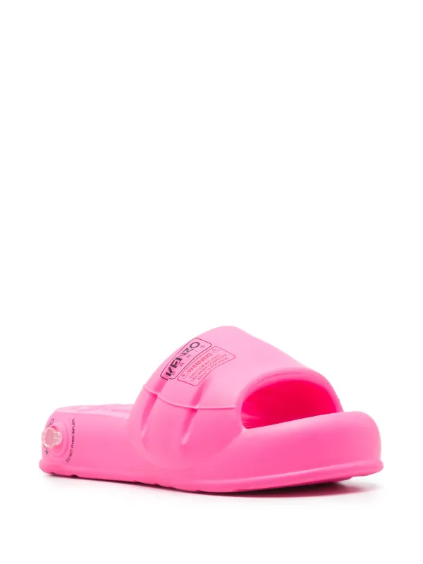 ★25SS Kenzo LOGO PUFFER SLIDE ピンク カジュアル サンダル Kenzo logo-print Slides | Pink | FARFETCH