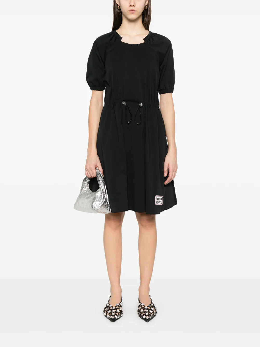 MOSCHINO JEANS Popeline midi-jurk - Zwart