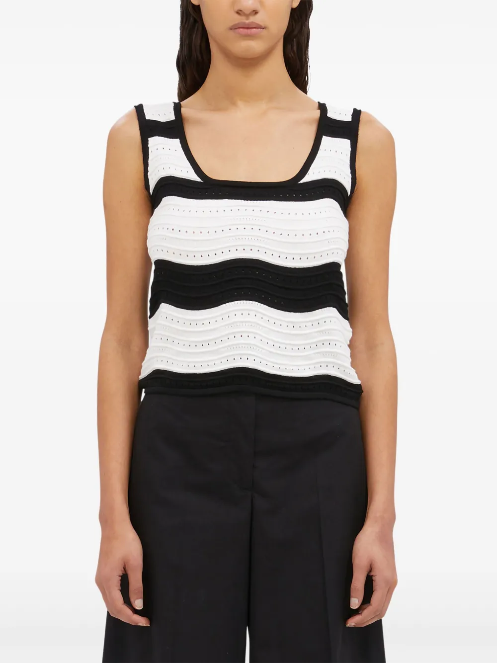 MSGM Gestreepte tanktop Wit