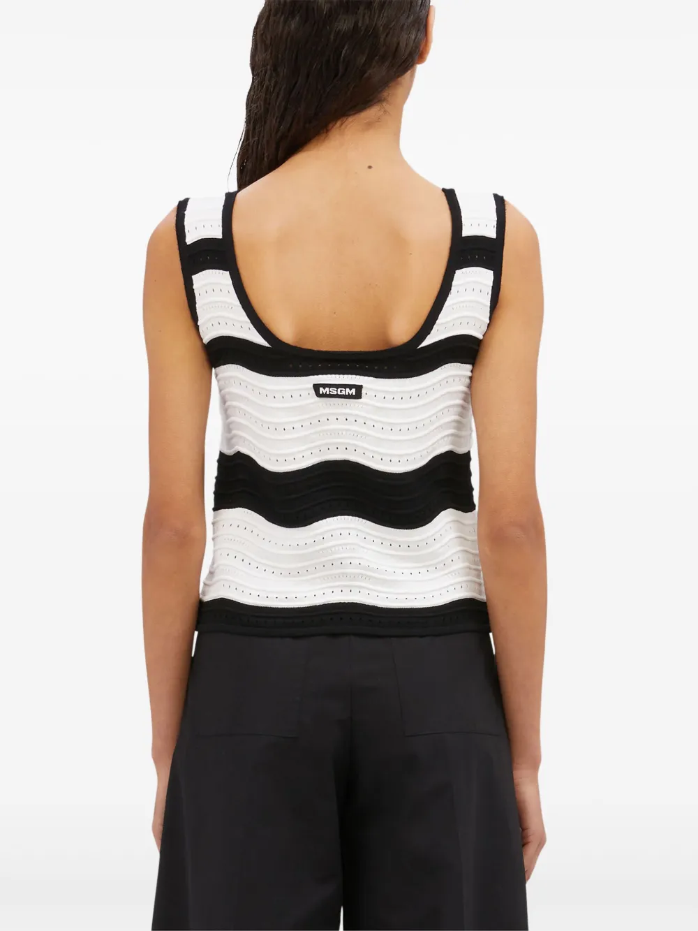 MSGM Gestreepte tanktop Wit