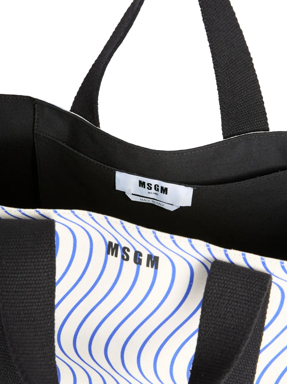 striped tote bag