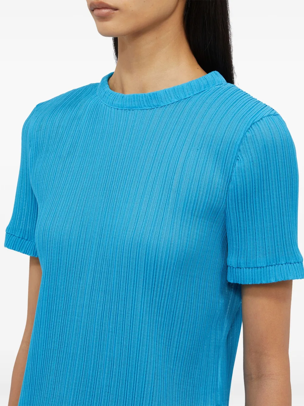 MSGM Geribbeld T-shirt Blauw