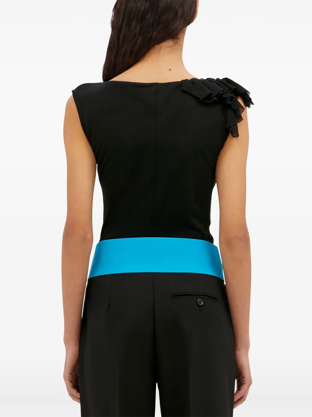 Msgm Ruffle-detailing Body In Black