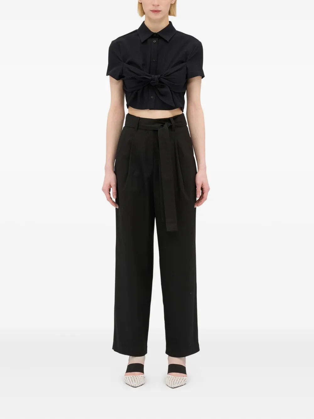 MSGM Broek met ceintuur Zwart