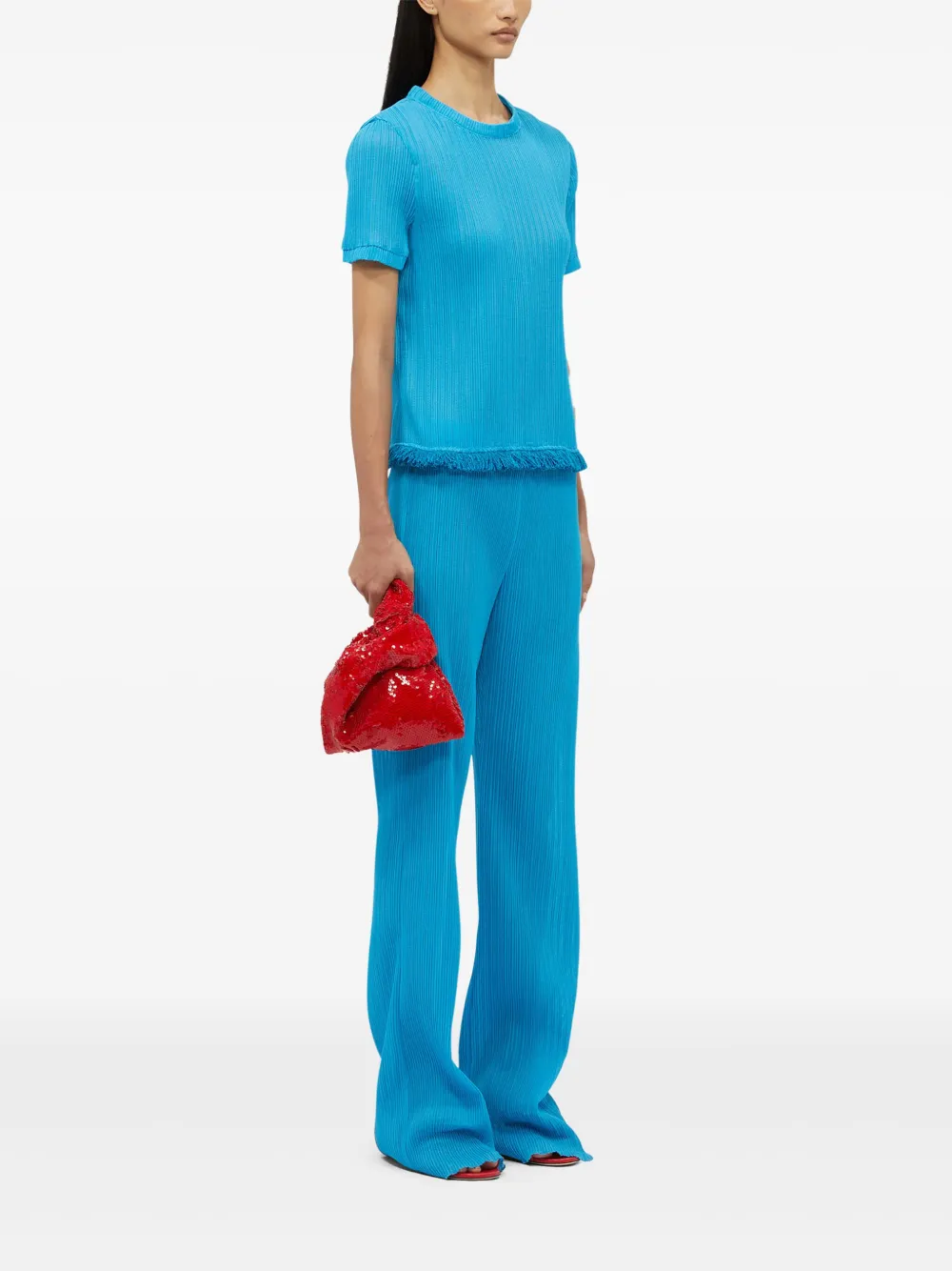 MSGM Geribbelde broek Blauw