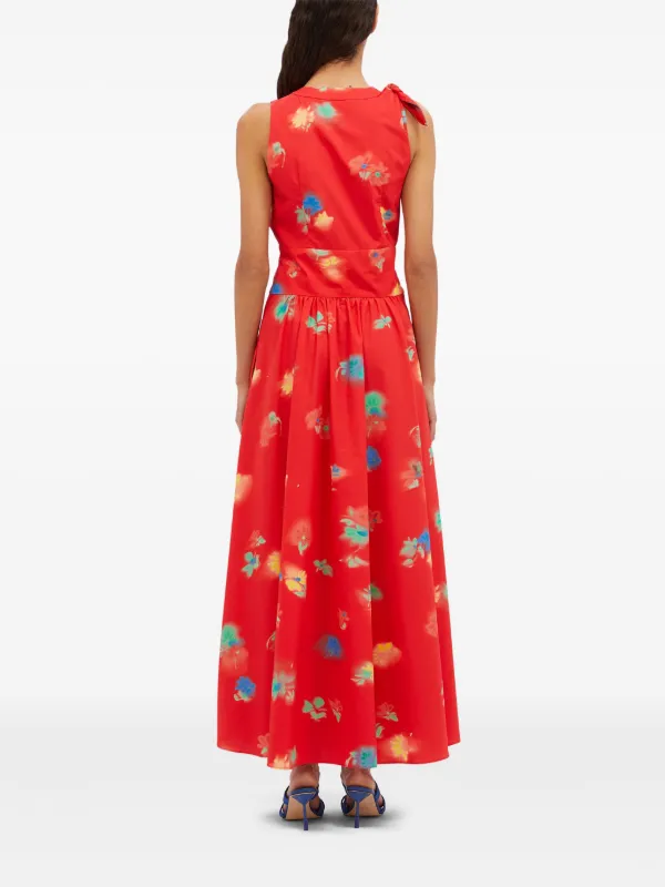 MSGM Printed Maxi Dress | Red | FARFETCH IL