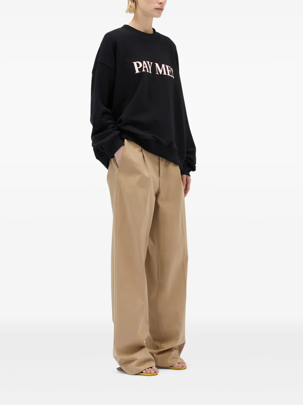 MSGM Sweater met tekst Zwart