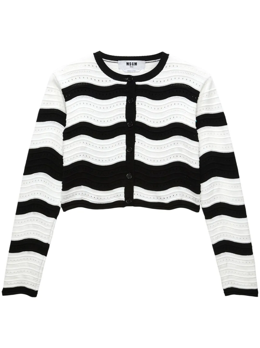 MSGM wave-pattern cardigan | Black | Image 1
