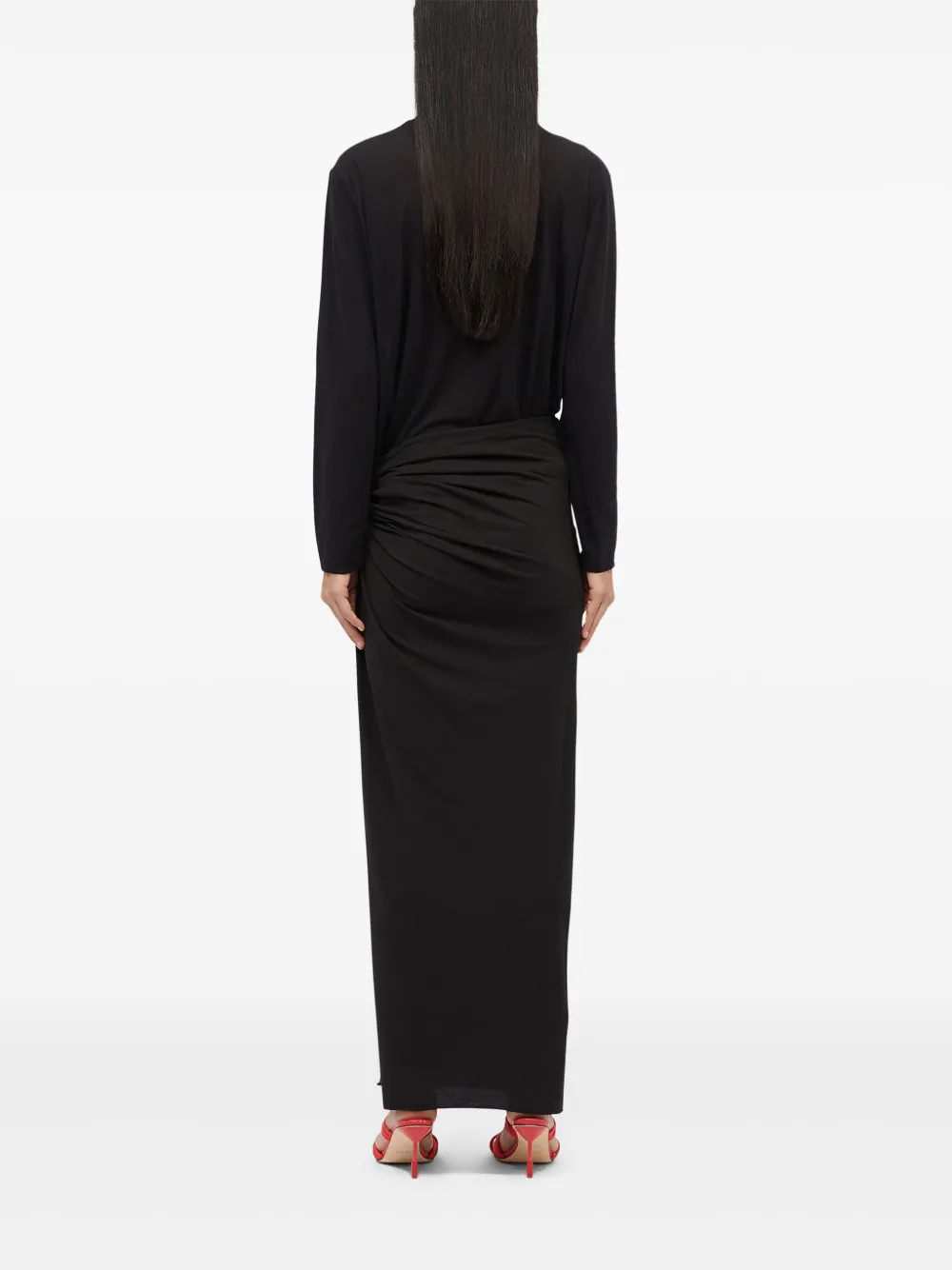 MSGM Gedrapeerde maxi-rok Zwart