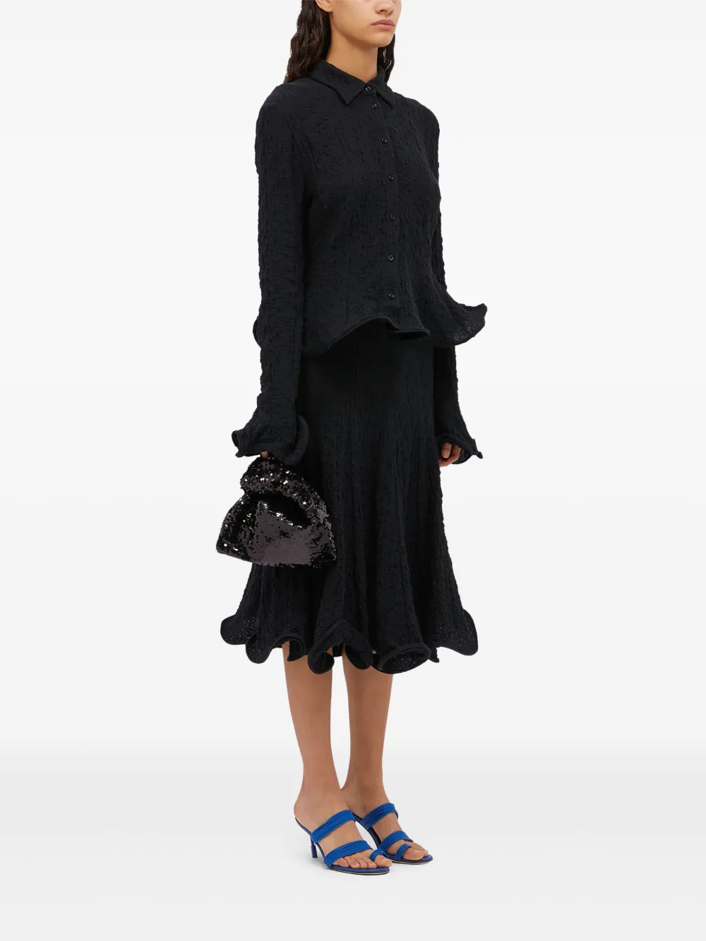 MSGM Rok met gekreukt effect Zwart