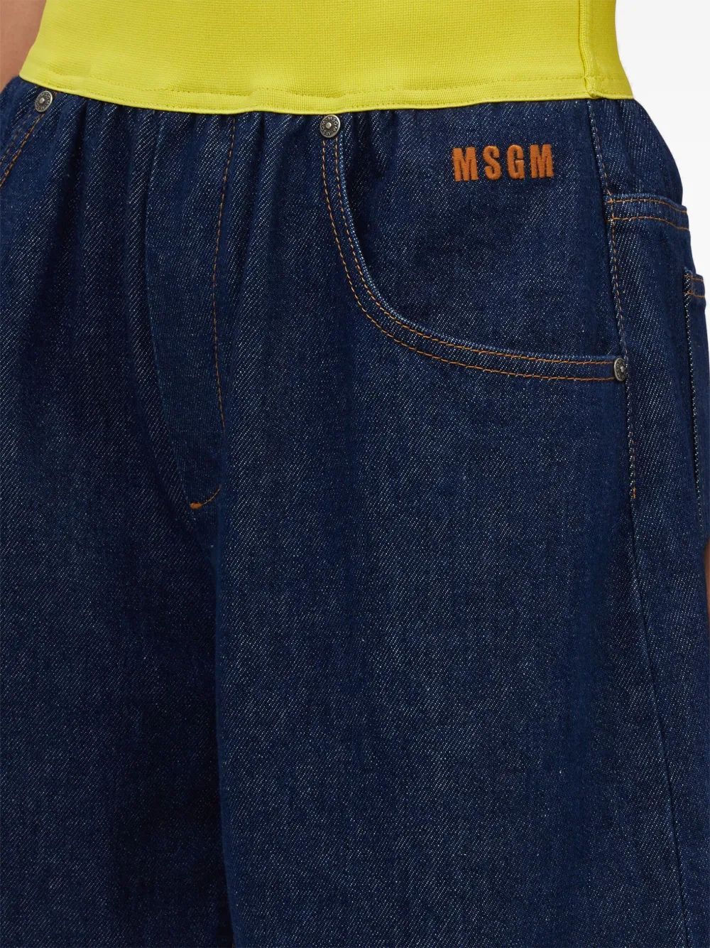 MSGM Shorts met borduurwerk Blauw