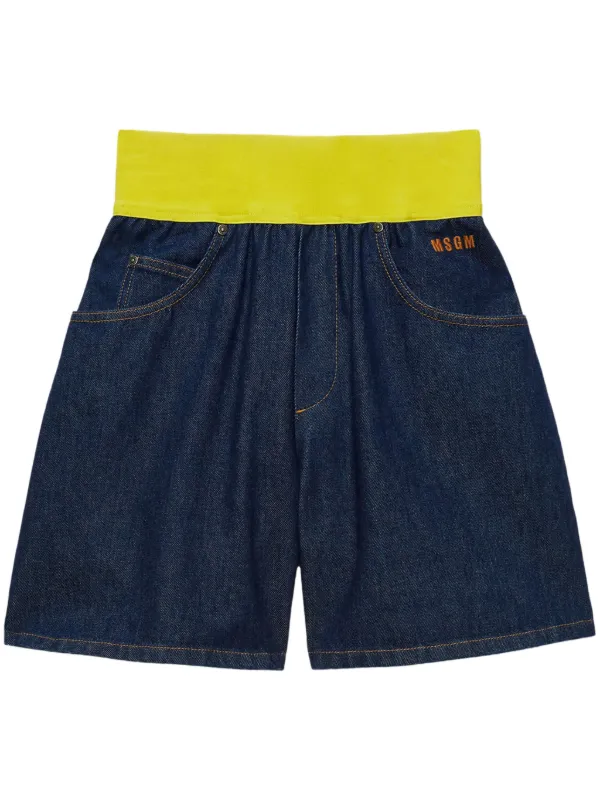 ショーツ MSGM COTTON LOGO EMBROIDERY DENIM SHORTS 28044937_57674726_600.jpg