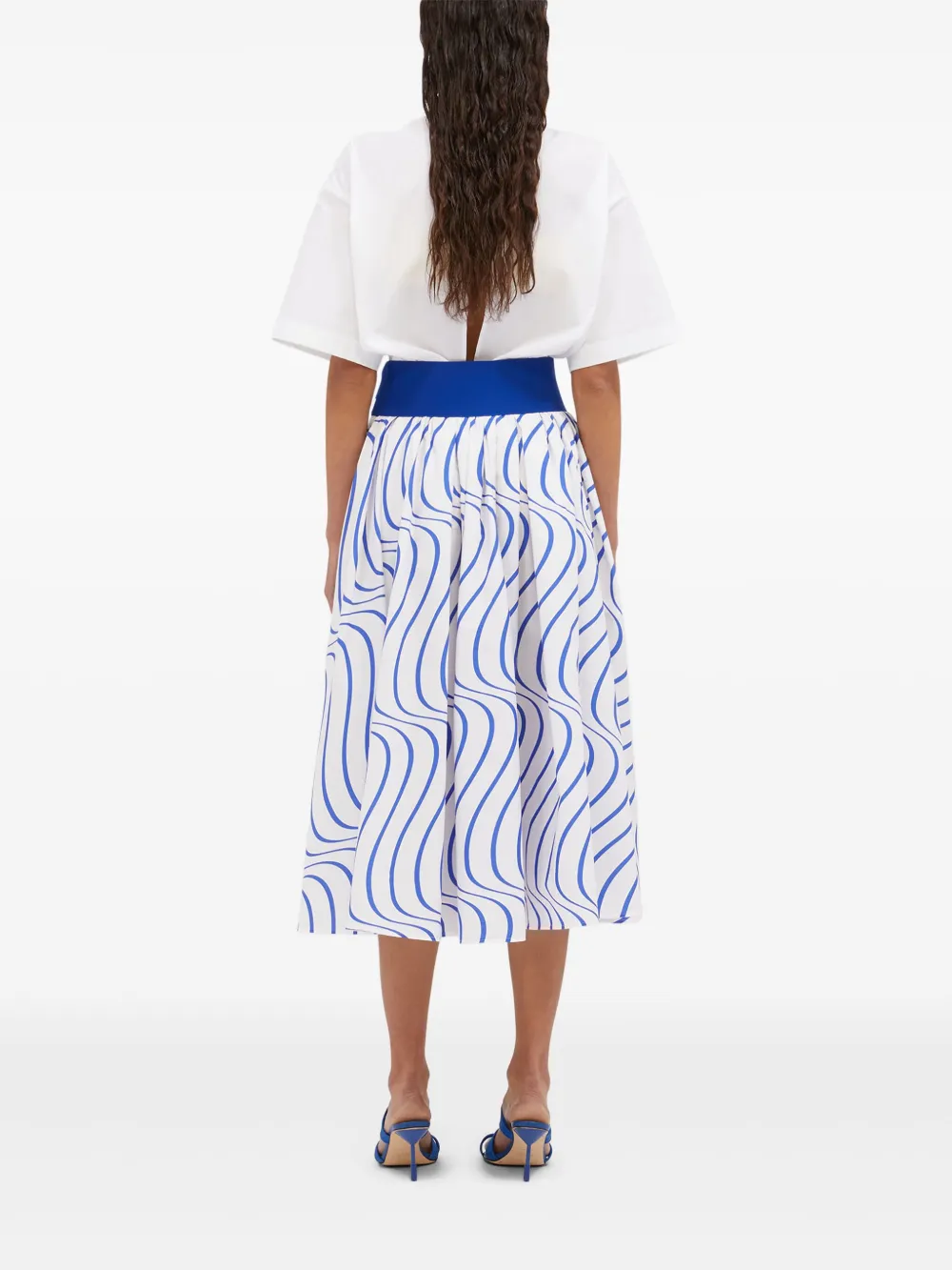 MSGM Rok met print Blauw