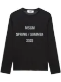 MSGM slogan-print cotton T-shirt - Black