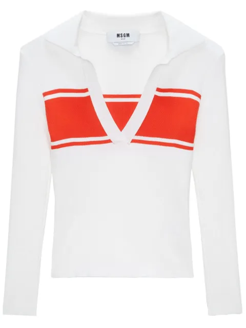 MSGM stripe-detail polo top