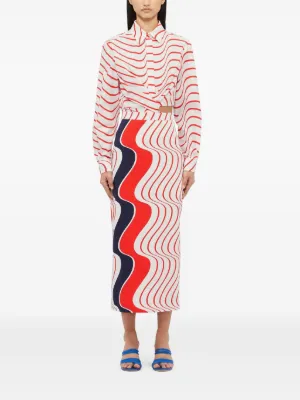 ワンピース MSGM Women Mid Skirts 3842MDA23 25730918 RED MSGM Midi Skirts in Red | Lyst