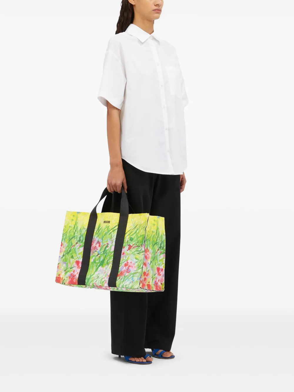 MSGM Shopper met print - Groen