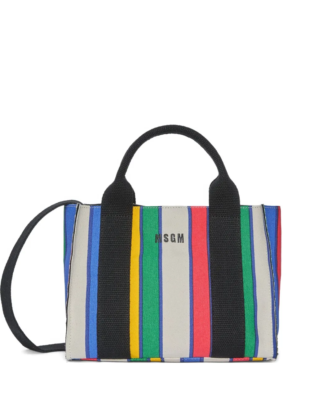 MSGM striped tote bag | Black | Image 1