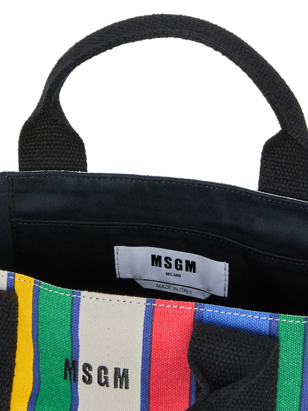 MSGM Gestreepte shopper Zwart