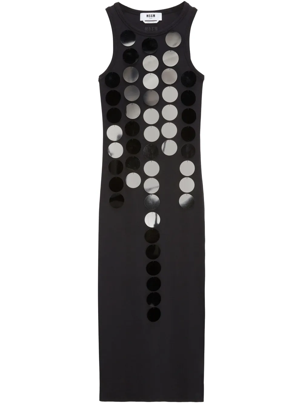 MSGM robe ornée de sequins à coupe longue | noir | Image 1