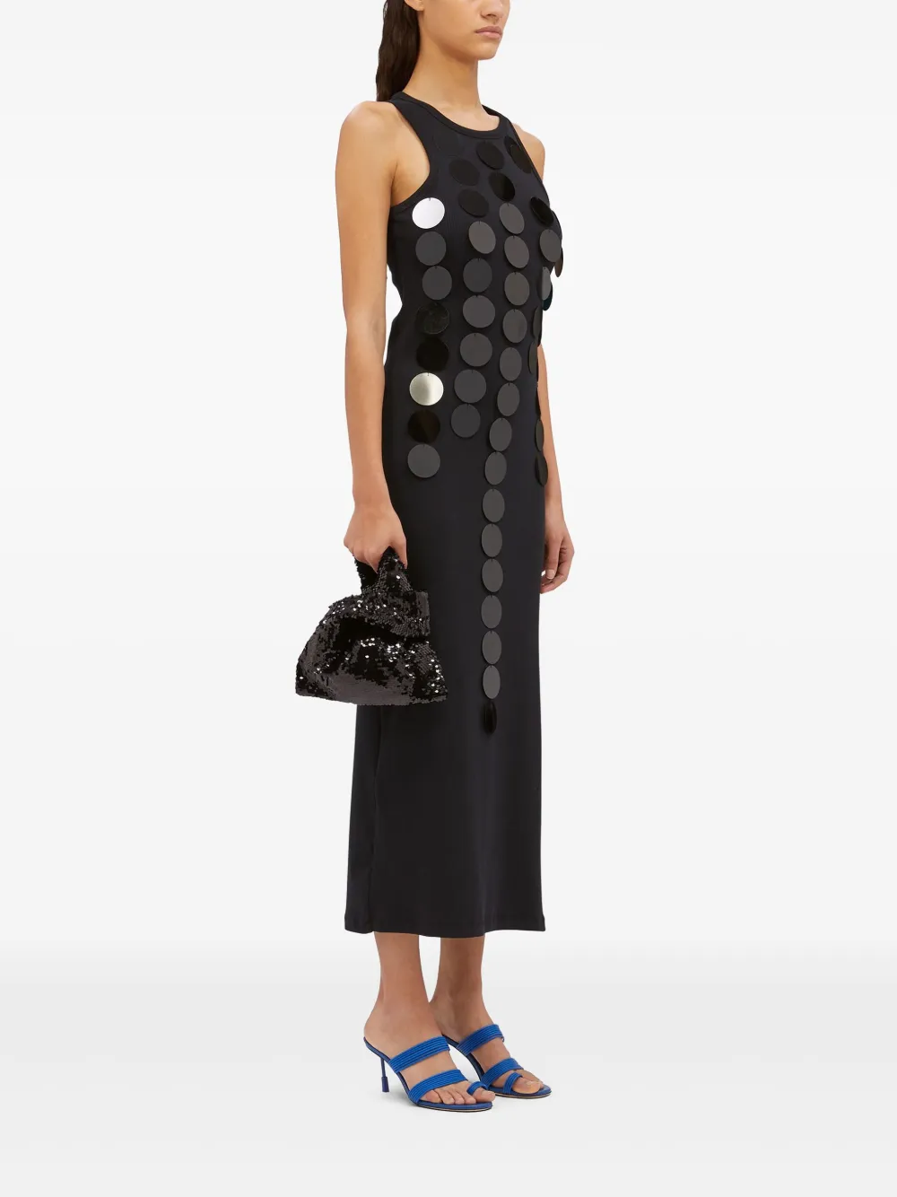 MSGM Maxi-jurk verfraaid met pailletten Zwart