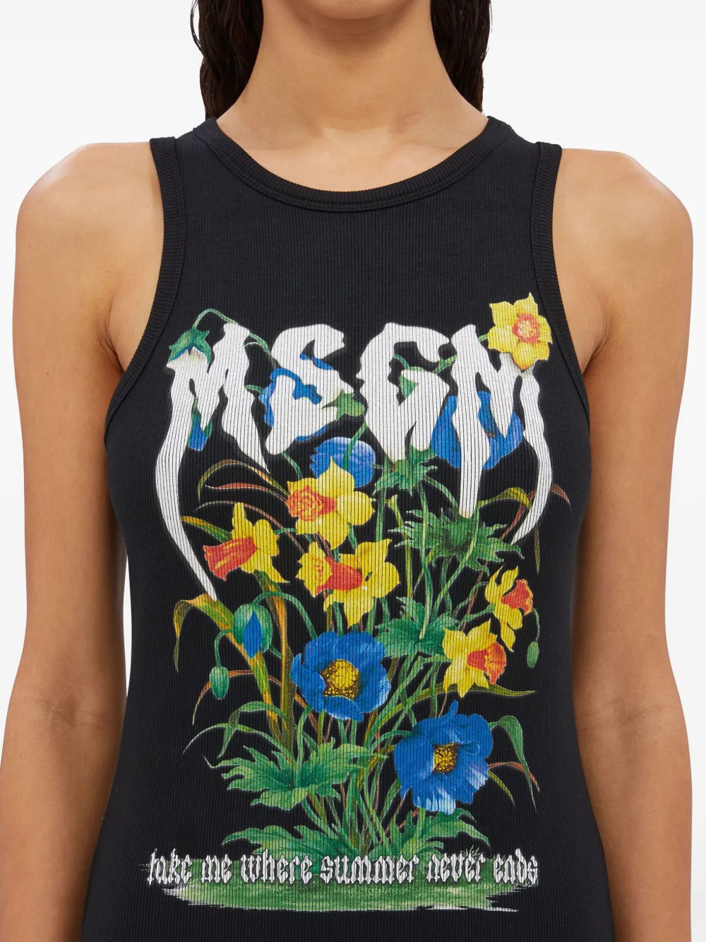 MSGM Jurk met logoprint Zwart