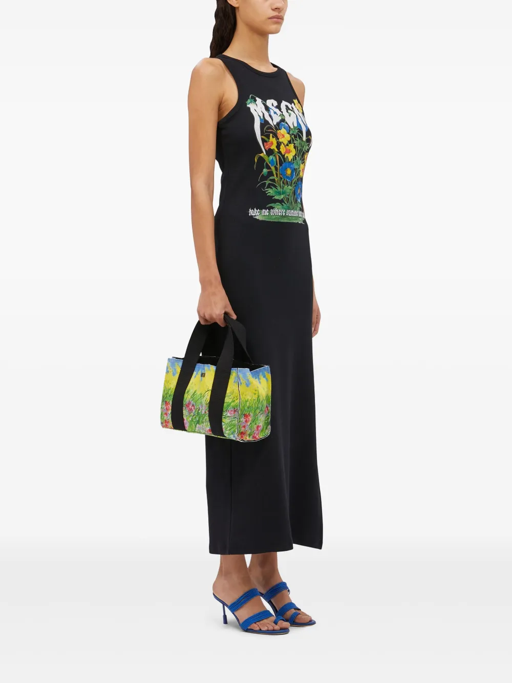 MSGM Jurk met logoprint Zwart