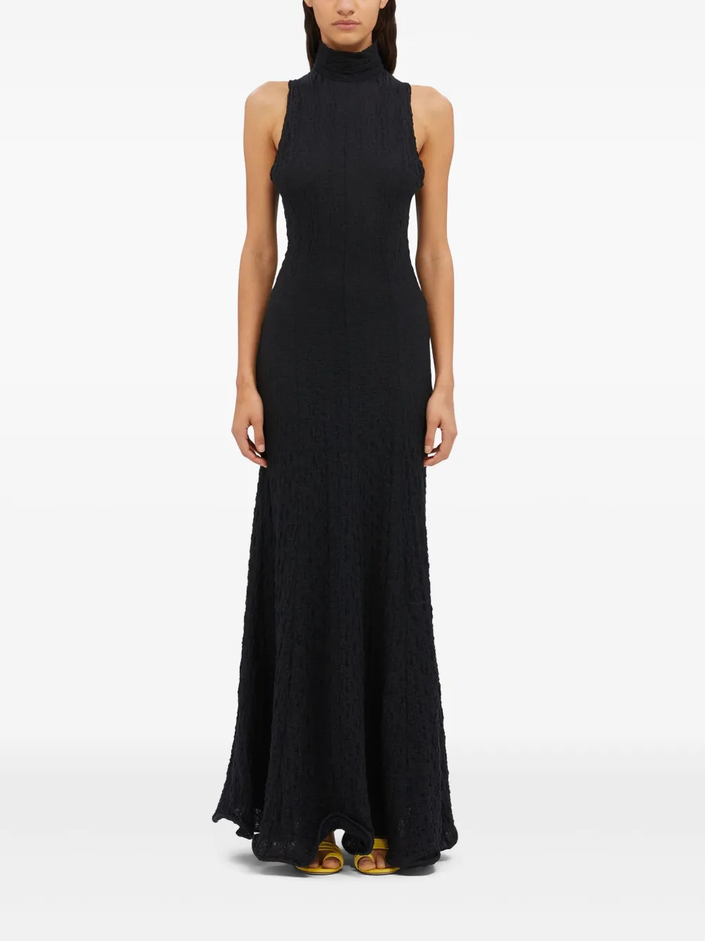 MSGM Gekreukte maxi-jurk - Zwart