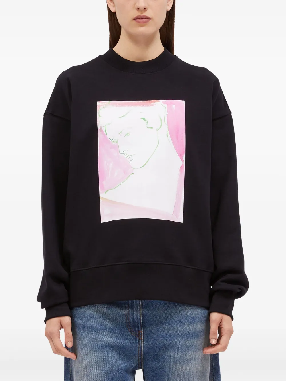 MSGM Sweater met grafische print Zwart