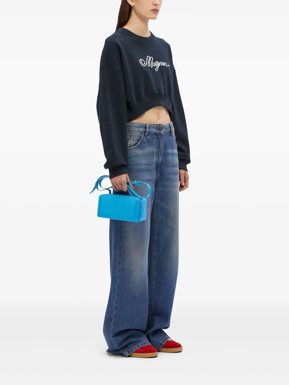 MSGM Sweater met geborduurd logo - Blauw