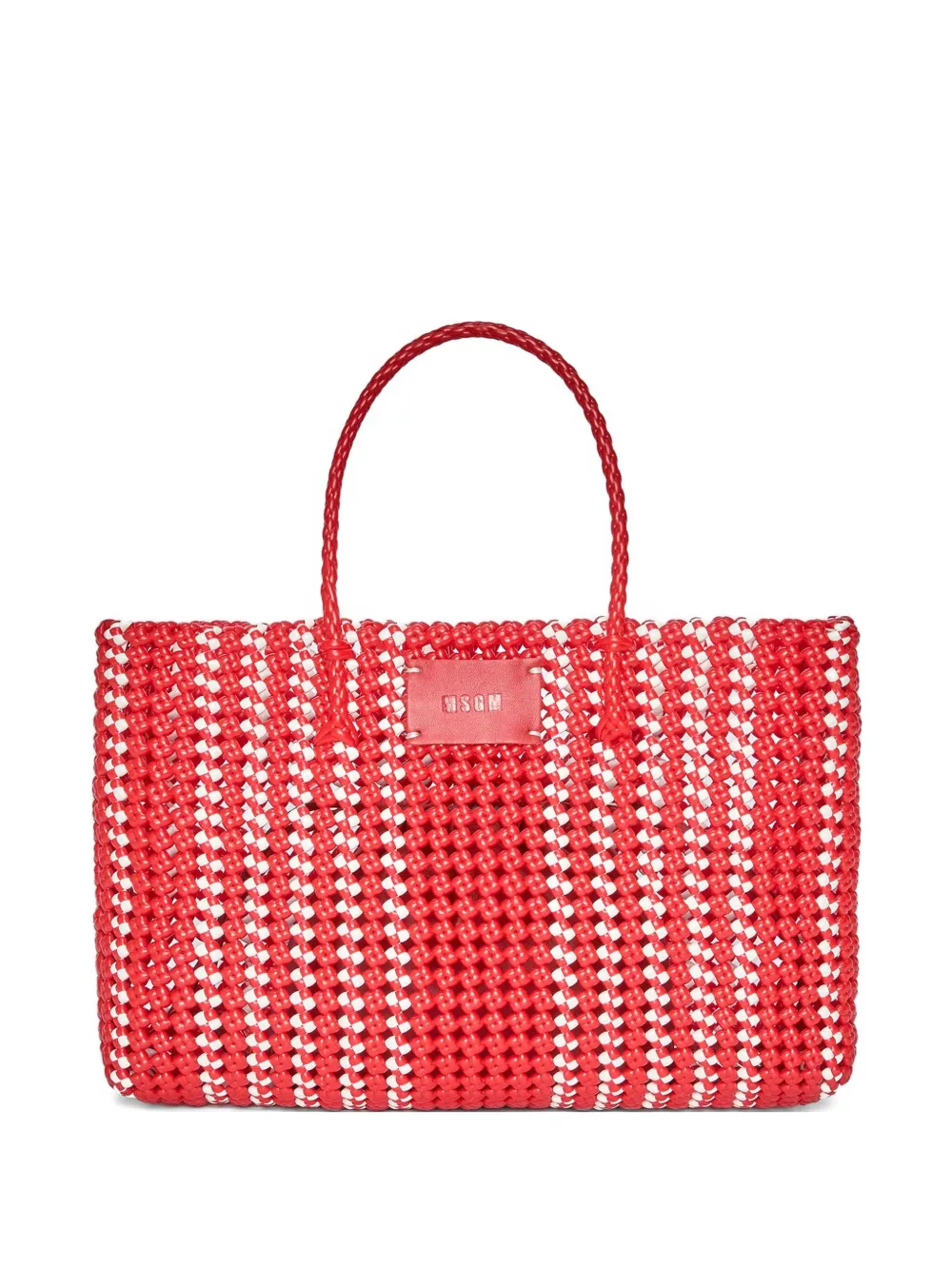MSGM logo-patch tote bag | Red | Image 1