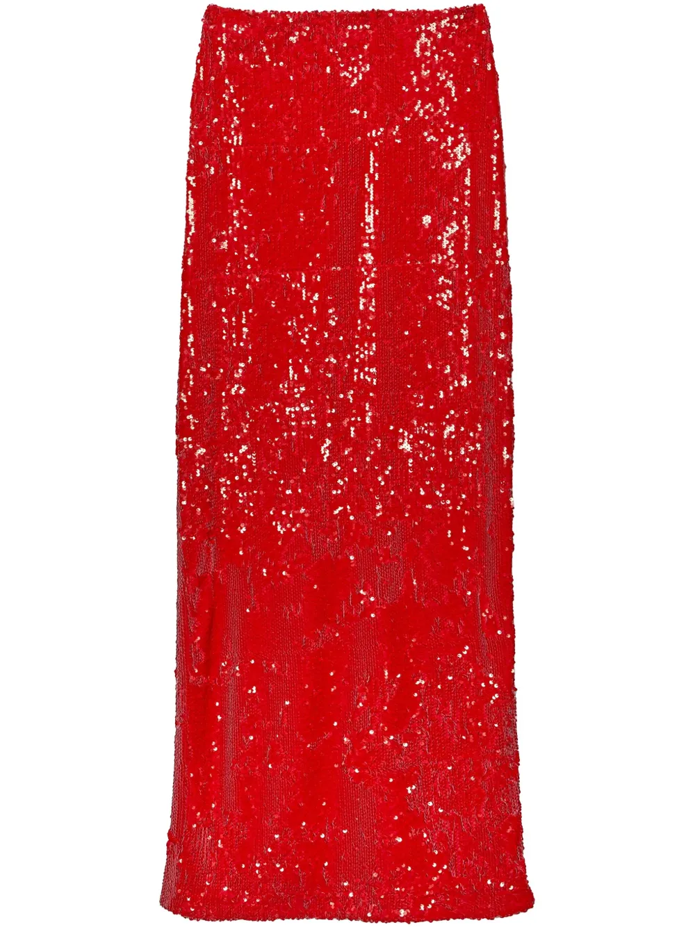 MSGM jupe droite à sequins brodés | rouge | Image 1