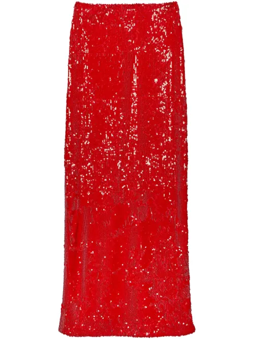 Jupe droite à sequins brodés - MSGM - Modalova