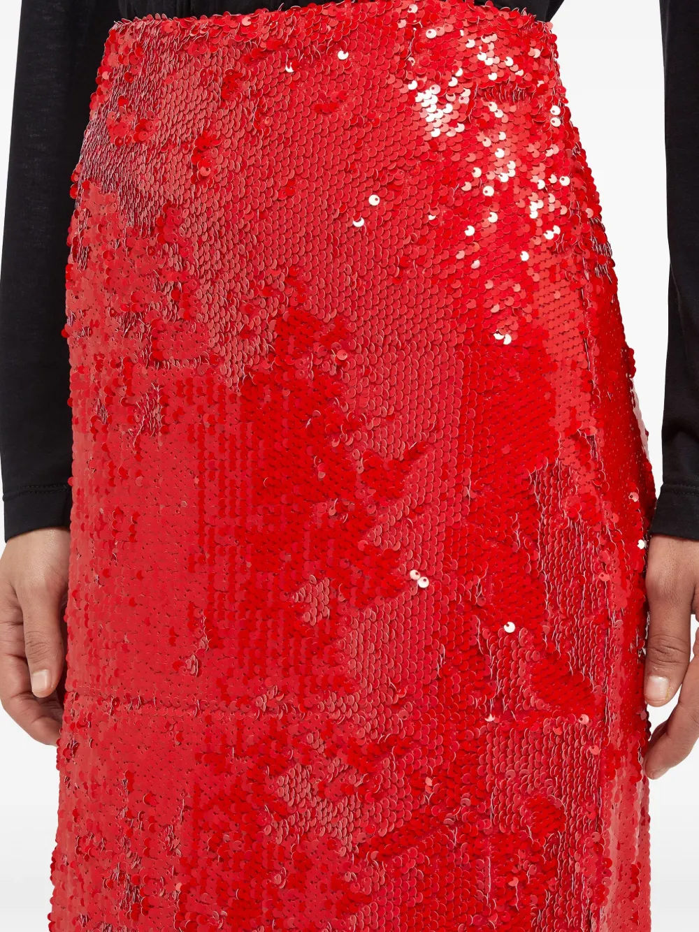 MSGM Straight rok met pailletten Rood