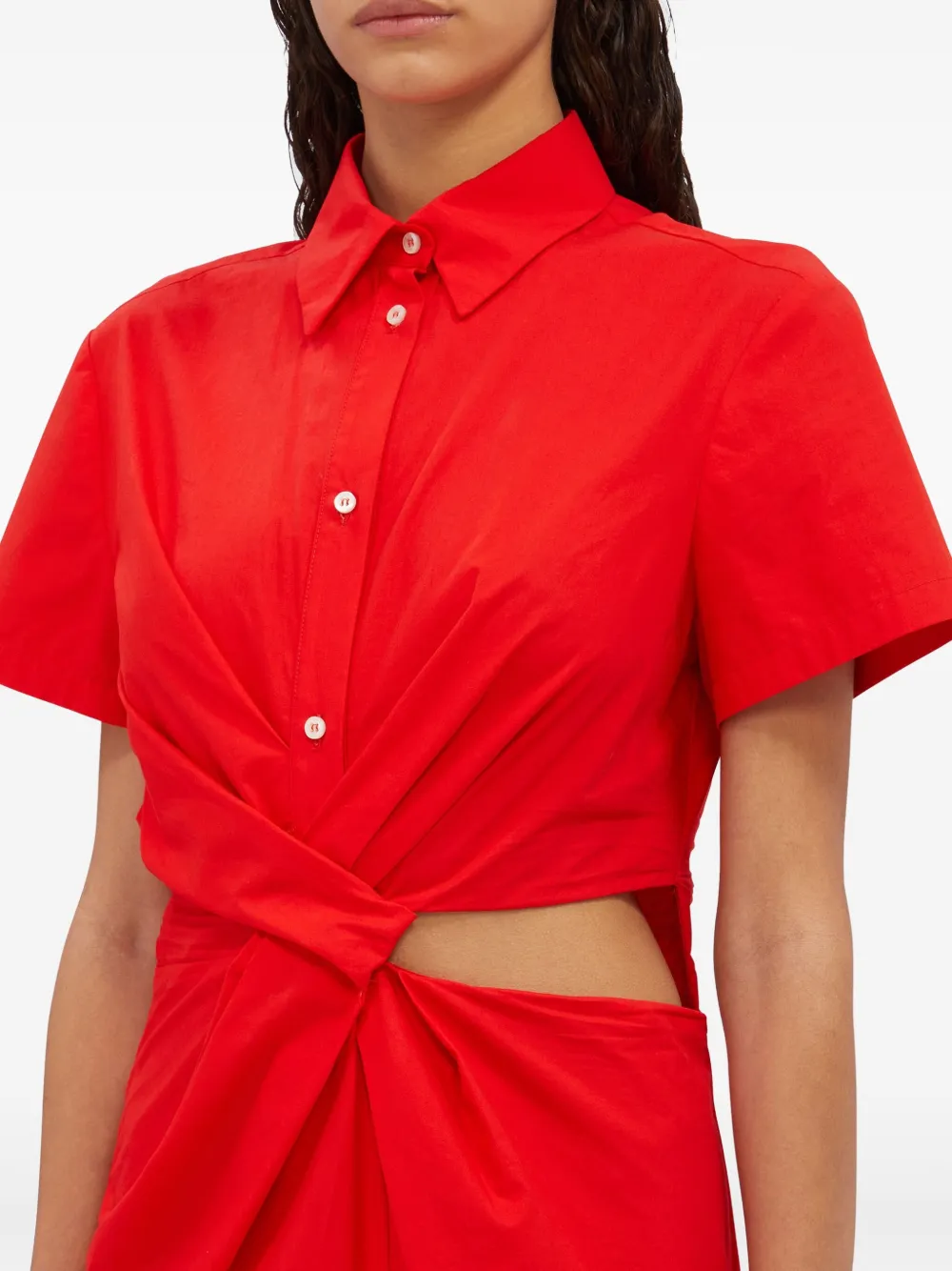 MSGM Uitgesneden blousejurk Rood