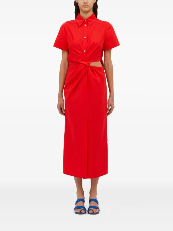 MSGM カットアウト シャツドレス | レッド | FARFETCH JP