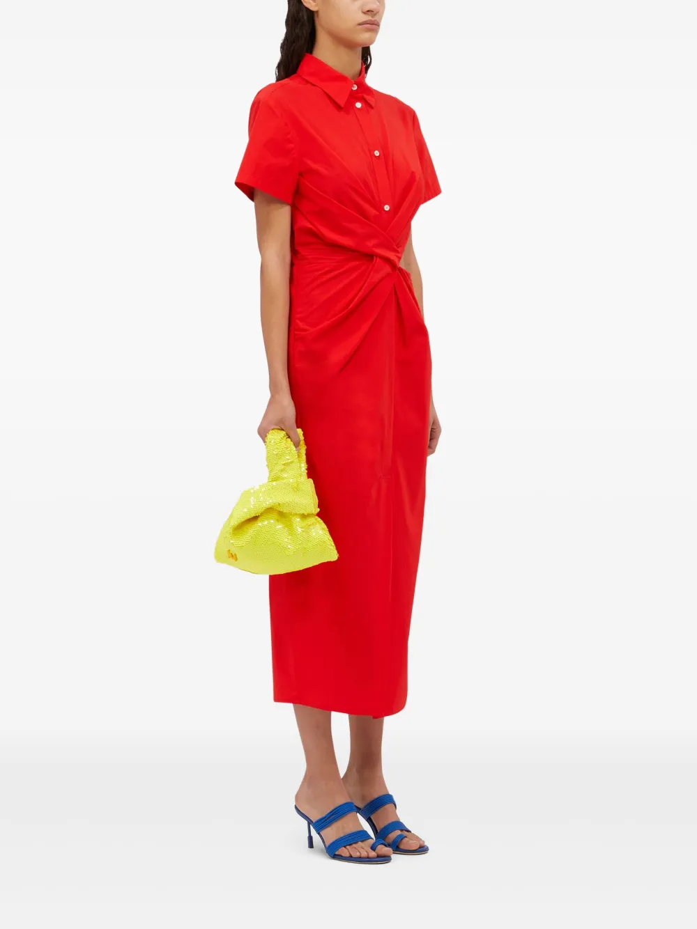 MSGM Uitgesneden blousejurk Rood