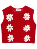 MSGM crochet-knit top - Red