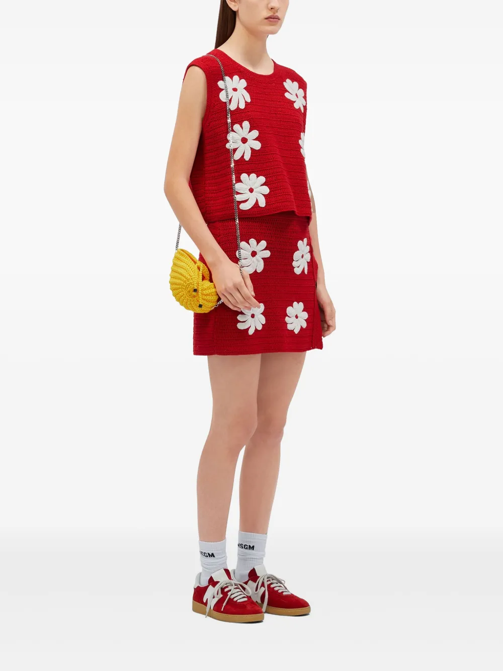 MSGM Gehaakte top - Rood