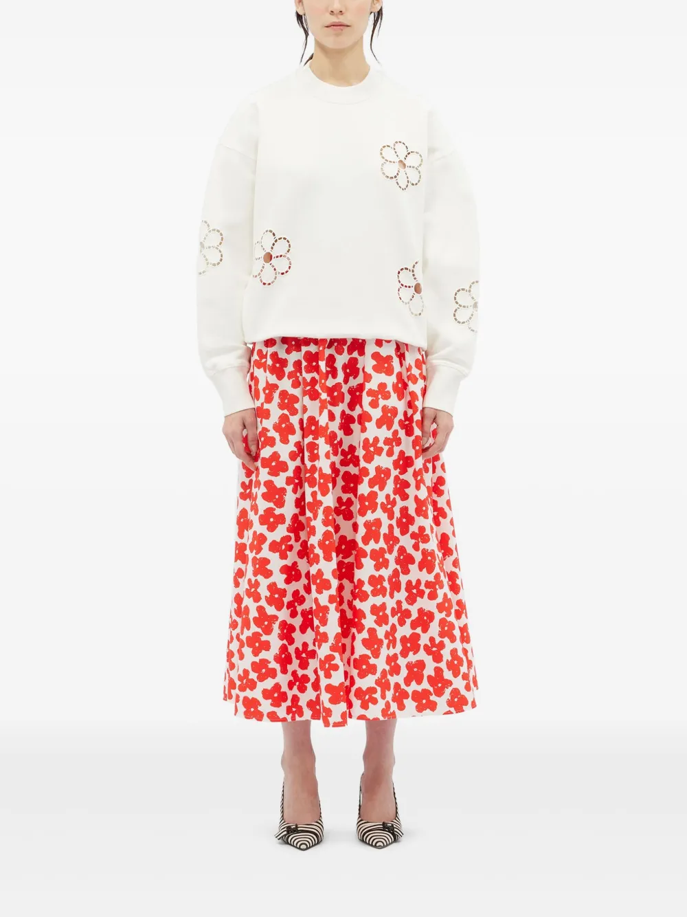 MSGM floral-print skirt - Rood