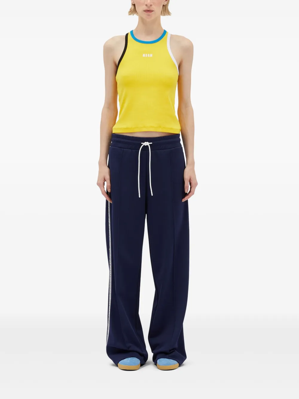 MSGM Trainingsbroek met gehaakte afwerking - Blauw