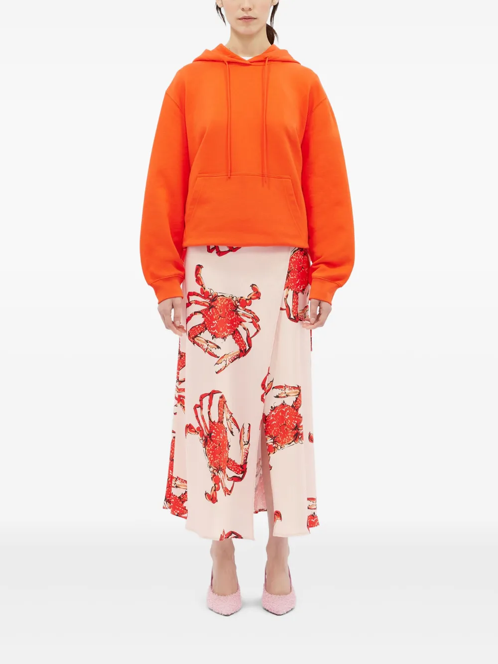 MSGM crab-print swim skirt - Roze