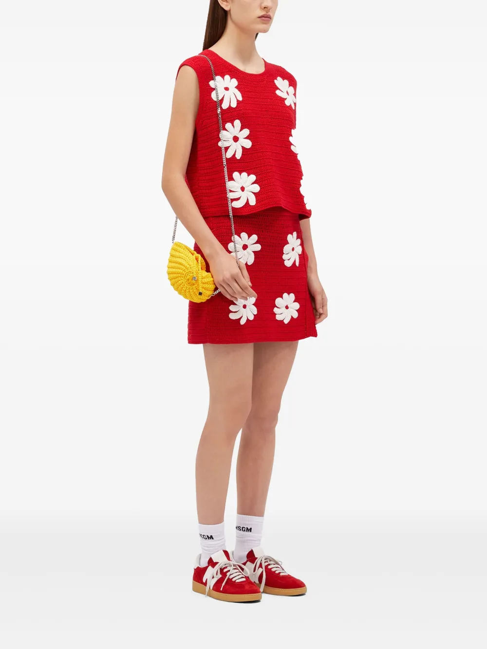 MSGM Gehaakte mini-rok - Rood